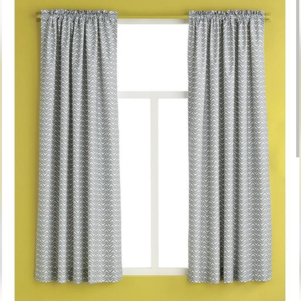 Gray Chevron Blackout Curtain Panels 60x40